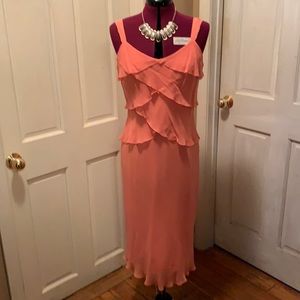 NWT Talbots 100% Silk dress Coral Size 12P